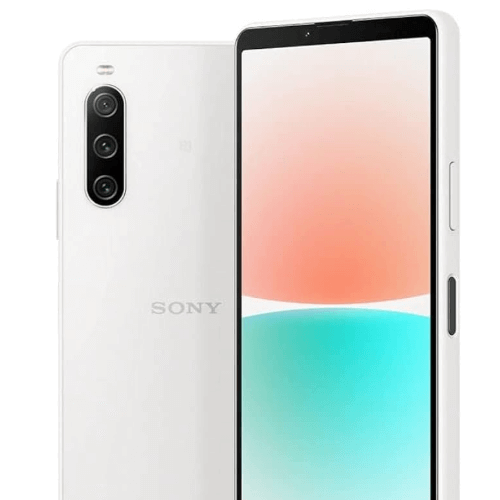 Sony Xperia 10 mark 4 128GB 6GB Ram White smartphone showcasing back and front display design.
