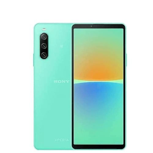 Sony Xperia 10 mark 4 128GB 6GB Ram Mint smartphone front and back view in mint color.